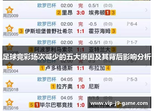 足球竞彩场次减少的五大原因及其背后影响分析 足球竞彩场次减少的五大原因及其背后影响分析